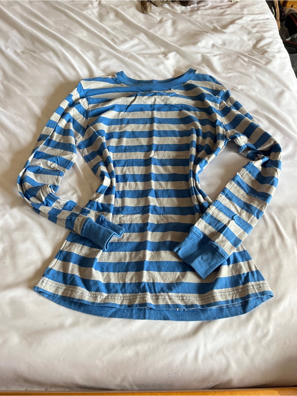 Cherokee Blue and White Striped Long-Sleeve Tee